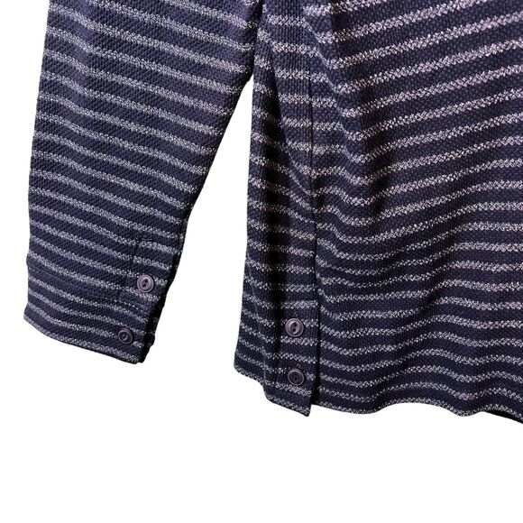 Microsoft Hoodie Womens Medium Pullover Vantage Button Lightweight Stripe - Picture 10 of 11